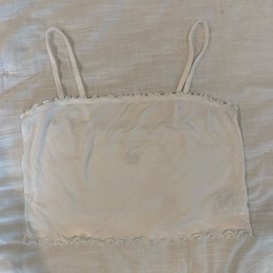 white crop cami top